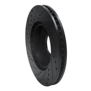 Kia Forte Koup Brake Rotor (1) - Front Right - R1 Concepts - Drilled & Slotted - Black - `10-`13